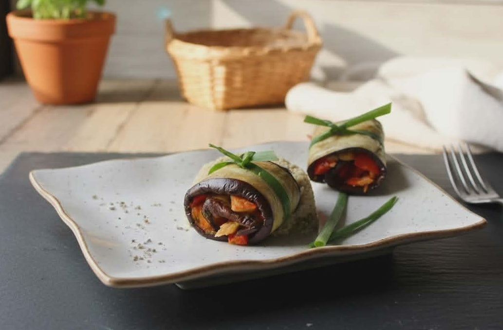 Auberginenrollen mit Thunfisch