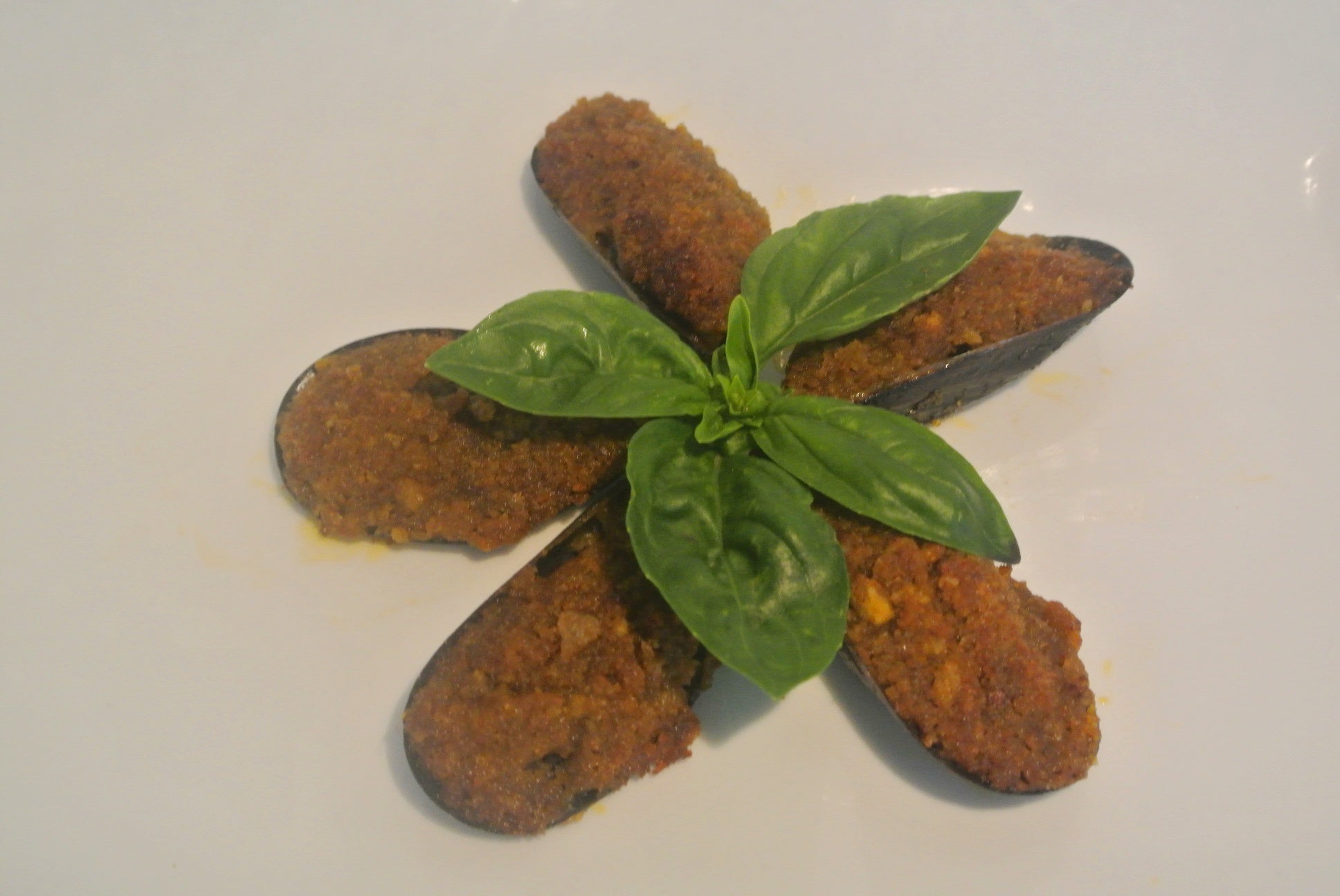 Miesmuscheln gratiniert mit Pesto