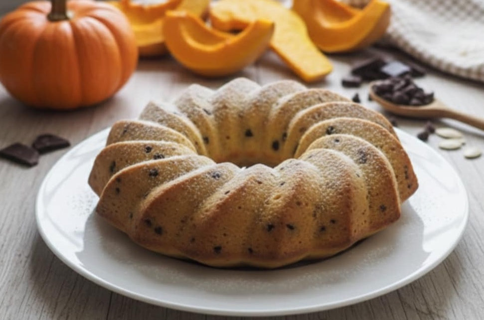 Kürbiskuchen mit Schokolade