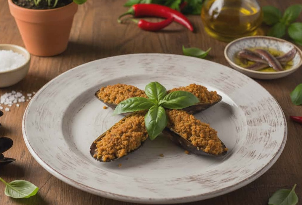 Miesmuscheln gratiniert mit Pesto