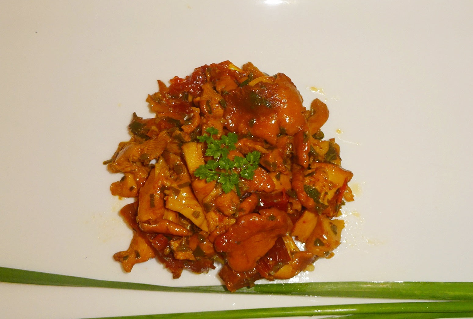 Pfifferlinge mit getrockneten Tomaten