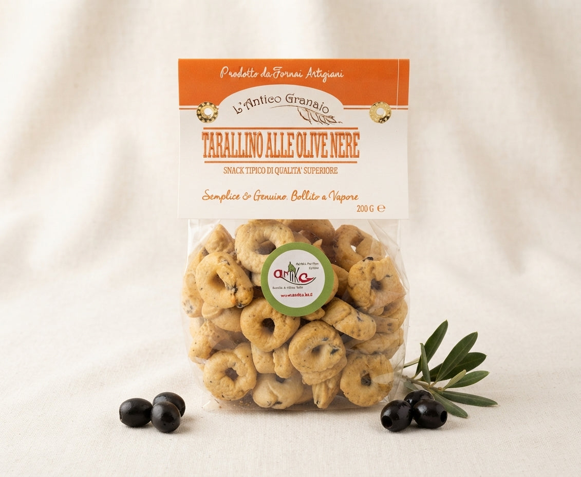 Tarallini mit schwarzen Oliven 200 g